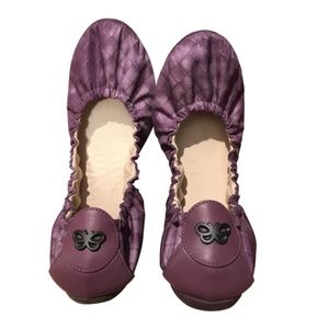 Bottega Veneta Purple Woven Print Ballet Flats